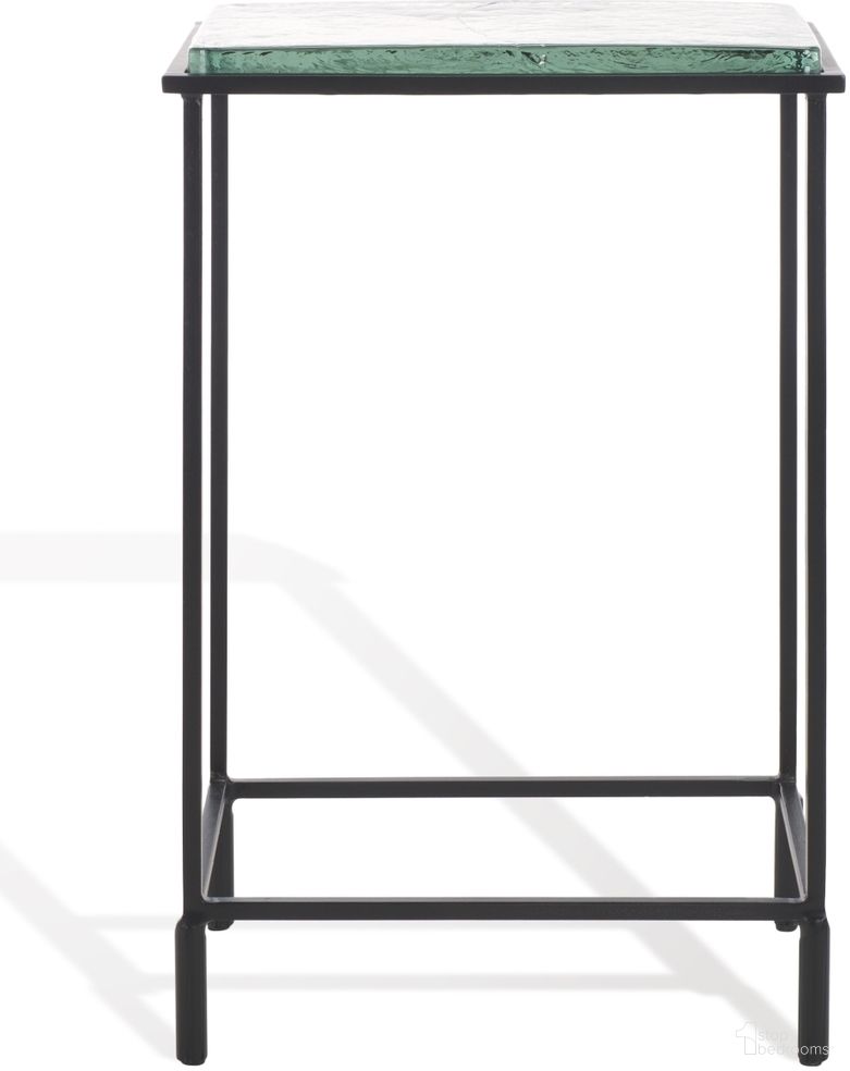 The appearance of Ferguson Cast Glass Accent Table In Clear and Black designed by Safavieh Couture in the modern / contemporary interior design. This clear/black piece of furniture  was selected by 1StopBedrooms from Ferguson Collection to add a touch of cosiness and style into your home. Sku: SFV7911A. Material: Iron.