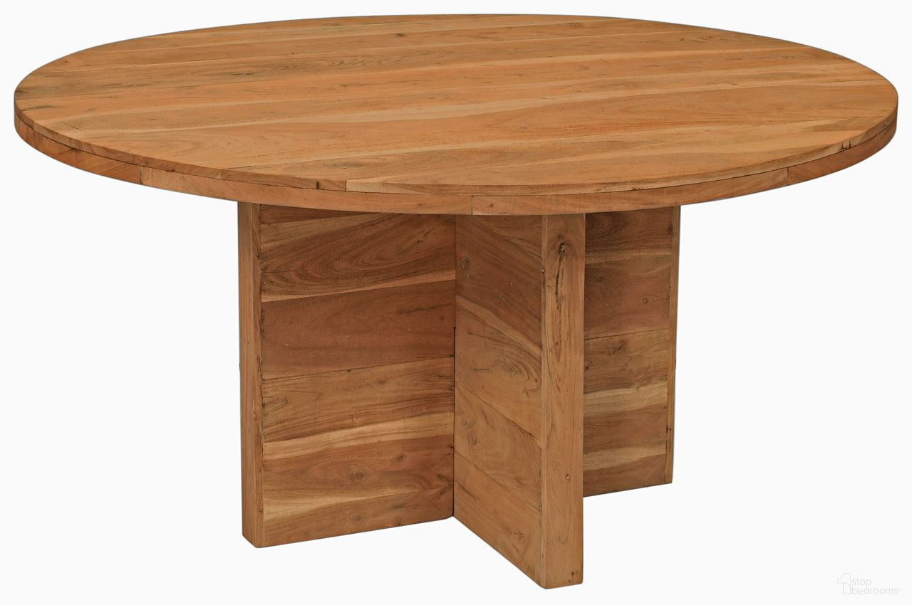 The appearance of Fernious 60 Inch Round Dining Table In Natural designed by Moti in the modern / contemporary interior design. This natural piece of furniture was selected by 1StopBedrooms from Fernious Collection to add a touch of cosiness and style into your home. Sku: 93102010. Table Top Shape: Round. Size: 60". Material: Mango Wood.