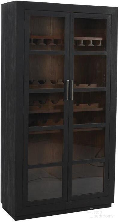 The appearance of Fernious Tall Wine Cabinet In Dark Gray designed by Moti in the transitional interior design. This dark gray piece of furniture was selected by 1StopBedrooms from Fernious Collection to add a touch of cosiness and style into your home. Sku: 95120002. Material: Wood.