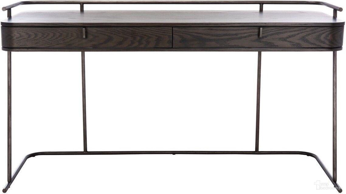 The appearance of Ferrell Modern Wood Desk In Dark Walnut designed by Safavieh Couture in the modern / contemporary interior design. This dark walnut piece of furniture  was selected by 1StopBedrooms from Ferrell Collection to add a touch of cosiness and style into your home. Sku: SFV6044A. Material: Wood.
