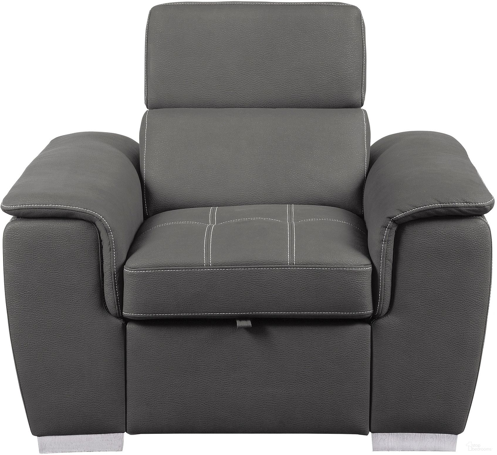 The appearance of Ferriday Gray Chair With Pull Out Ottoman designed by Homelegance in the modern / contemporary interior design. This gray piece of furniture was selected by 1StopBedrooms from Ferriday Collection to add a touch of cosiness and style into your home. Sku: 8228GY-1. Material: Microfiber.