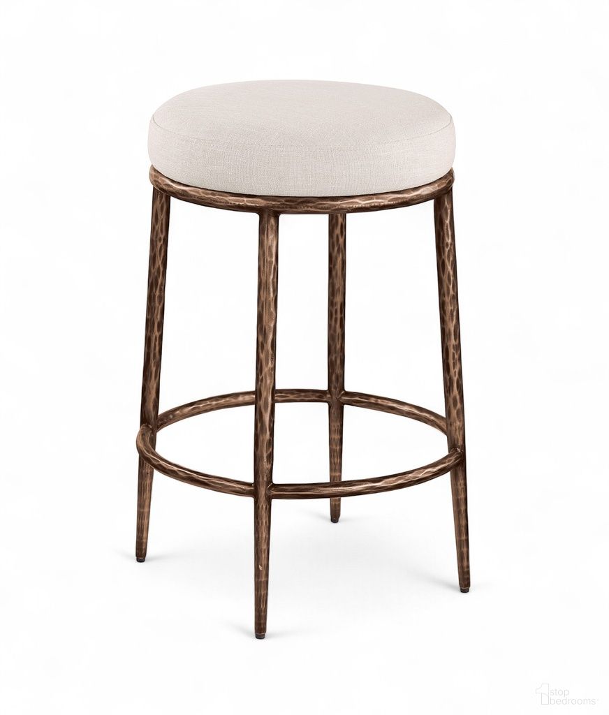 The appearance of Ferro Linen Textured Performance Fabric Upholstered Counter Stool In Beige designed by Meridian in the modern / contemporary interior design. This beige piece of furniture was selected by 1StopBedrooms from Ferro Collection to add a touch of cosiness and style into your home. Sku: 88065Beige-C. Material: Foam.