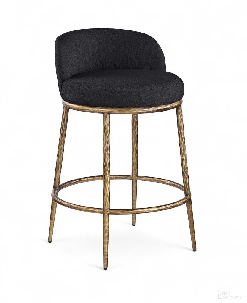 The appearance of Ferro Linen Textured Performance Fabric Upholstered Counter Stool In Black designed by Meridian in the modern / contemporary interior design. This black piece of furniture was selected by 1StopBedrooms from Ferro Collection to add a touch of cosiness and style into your home. Sku: 88067Black-C. Material: Foam.