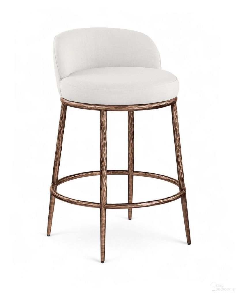 The appearance of Ferro Linen Textured Performance Fabric Upholstered Counter Stool In Cream designed by Meridian in the modern / contemporary interior design. This cream piece of furniture was selected by 1StopBedrooms from Ferro Collection to add a touch of cosiness and style into your home. Sku: 88068Cream-C. Material: Foam.