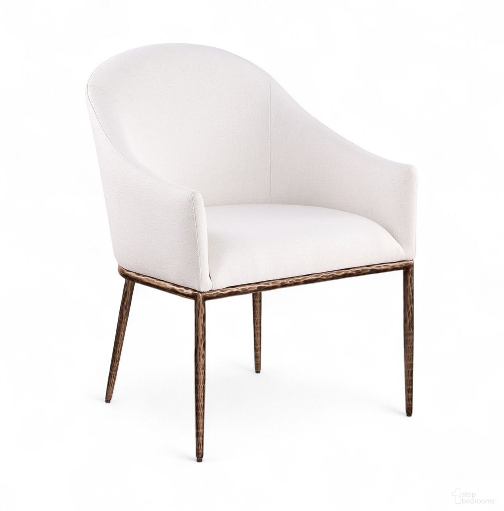 The appearance of Ferro Linen Textured Performance Fabric Upholstered Dining Arm Chair In Cream designed by Meridian in the modern / contemporary interior design. This cream piece of furniture was selected by 1StopBedrooms from Ferro Collection to add a touch of cosiness and style into your home. Sku: 88037Cream-AC. Material: Foam. Chair Type: Arm Chair.