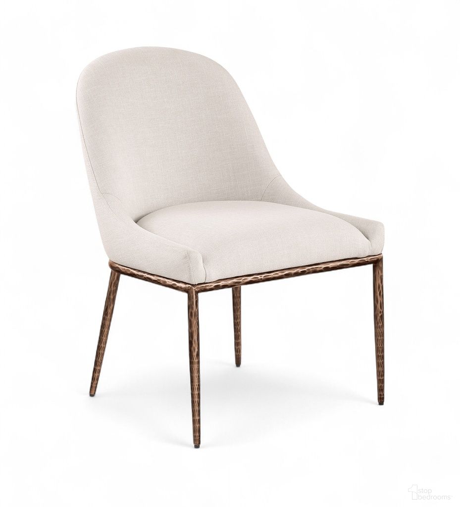 The appearance of Ferro Linen Textured Performance Fabric Upholstered Dining Side Chair In Beige designed by Meridian in the modern / contemporary interior design. This beige piece of furniture  was selected by 1StopBedrooms from Ferro Collection to add a touch of cosiness and style into your home. Sku: 88037Beige-SC. Material: Foam. Chair Type: Side Chair.