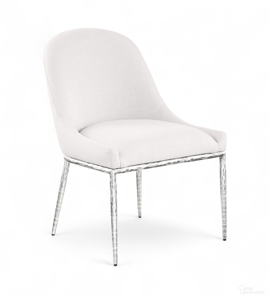 The appearance of Ferro Linen Textured Performance Fabric Upholstered Dining Side Chair In Cream designed by Meridian in the modern / contemporary interior design. This cream piece of furniture was selected by 1StopBedrooms from Ferro Collection to add a touch of cosiness and style into your home. Sku: 88038Cream-SC. Material: Foam. Chair Type: Side Chair.