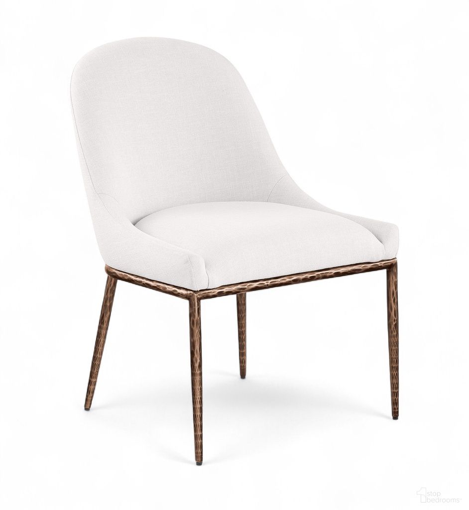 The appearance of Ferro Linen Textured Performance Fabric Upholstered Dining Side Chair In Cream designed by Meridian in the modern / contemporary interior design. This cream piece of furniture was selected by 1StopBedrooms from Ferro Collection to add a touch of cosiness and style into your home. Sku: 88037Cream-SC. Material: Foam. Chair Type: Side Chair.