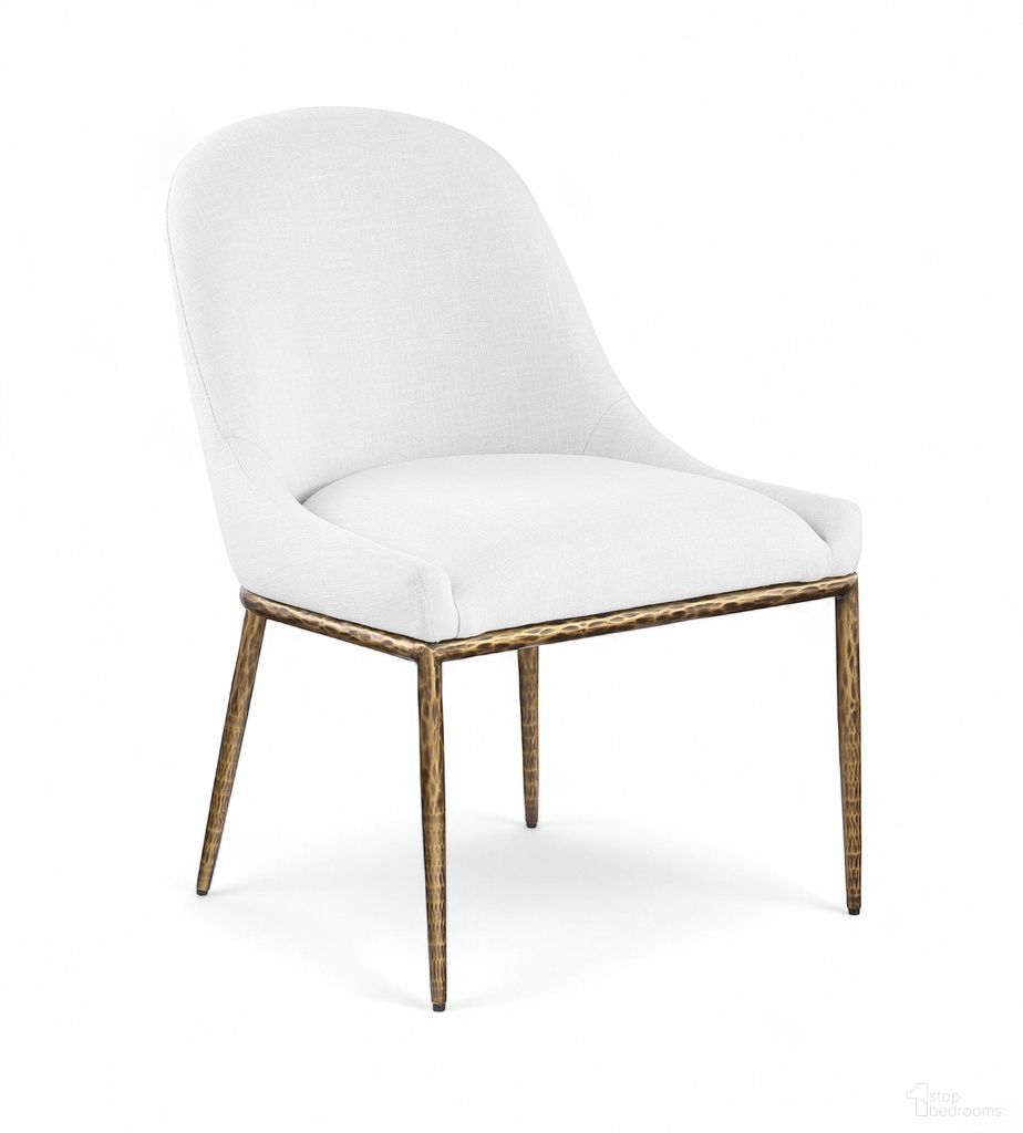The appearance of Ferro Linen Textured Performance Fabric Upholstered Dining Side Chair In White designed by Meridian in the modern / contemporary interior design. This white piece of furniture was selected by 1StopBedrooms from Ferro Collection to add a touch of cosiness and style into your home. Sku: 88036White-SC. Material: Foam. Chair Type: Side Chair.