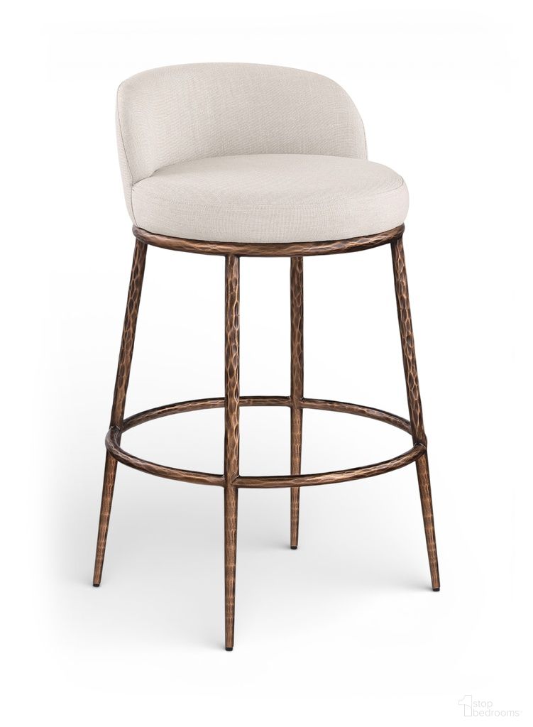 The appearance of Ferro Performance Fabric Upholstered Bar Stool In Beige designed by Meridian in the modern / contemporary interior design. This beige piece of furniture was selected by 1StopBedrooms from Ferro Collection to add a touch of cosiness and style into your home. Sku: 77085Beige-C. Material: Fabric.