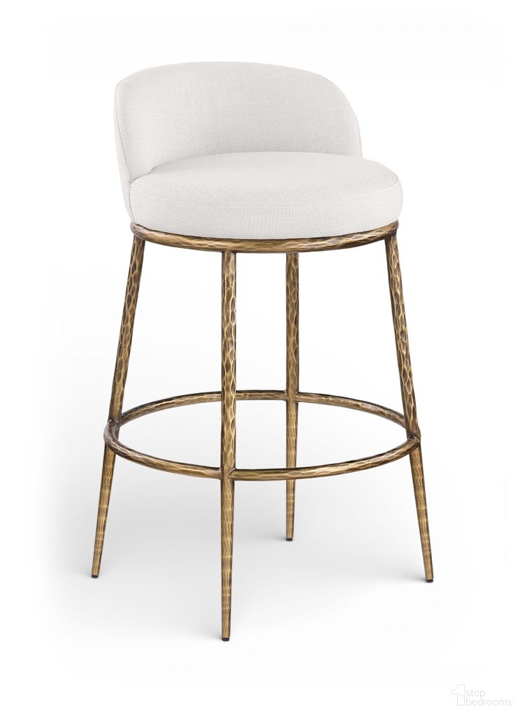 The appearance of Ferro Performance Fabric Upholstered Bar Stool In Cream designed by Meridian in the modern / contemporary interior design. This cream piece of furniture was selected by 1StopBedrooms from Ferro Collection to add a touch of cosiness and style into your home. Sku: 77084Cream-C. Material: Fabric.
