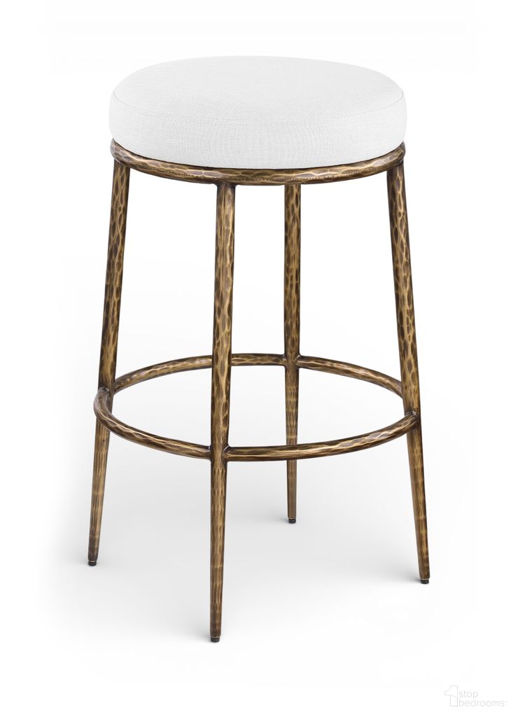 The appearance of Ferro Performance Fabric Upholstered Bar Stool In White designed by Meridian in the modern / contemporary interior design. This white piece of furniture was selected by 1StopBedrooms from Ferro Collection to add a touch of cosiness and style into your home. Sku: 77081White-C. Material: Fabric.