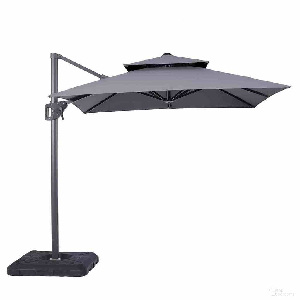 Fida 8 Foot Square Umbrella In Double Top In Gray