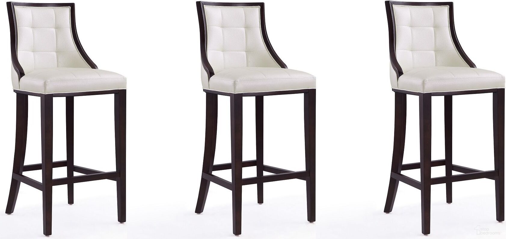 The appearance of Fifth Avenue Bar Stool in Pearl White and Walnut (Set of 3) designed by Manhattan Comfort in the traditional interior design. This pearl white piece of furniture  was selected by 1StopBedrooms from Fifth Collection to add a touch of cosiness and style into your home. Sku: BS007-PW;BS007-PW;BS007-PW. Material: Wood.