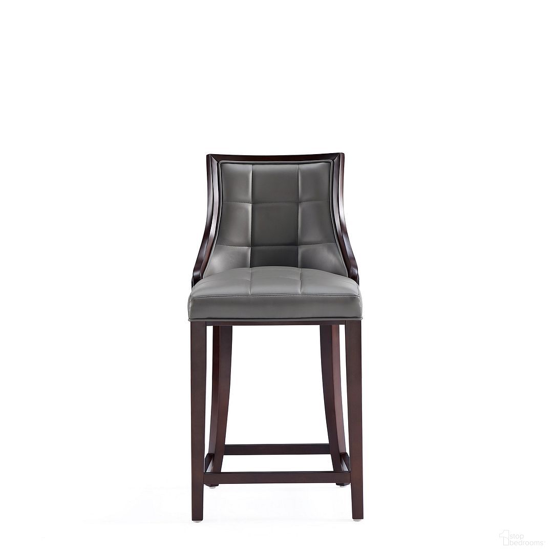 Fifth Avenue Faux Leather Counter Stool In Pebble Grey