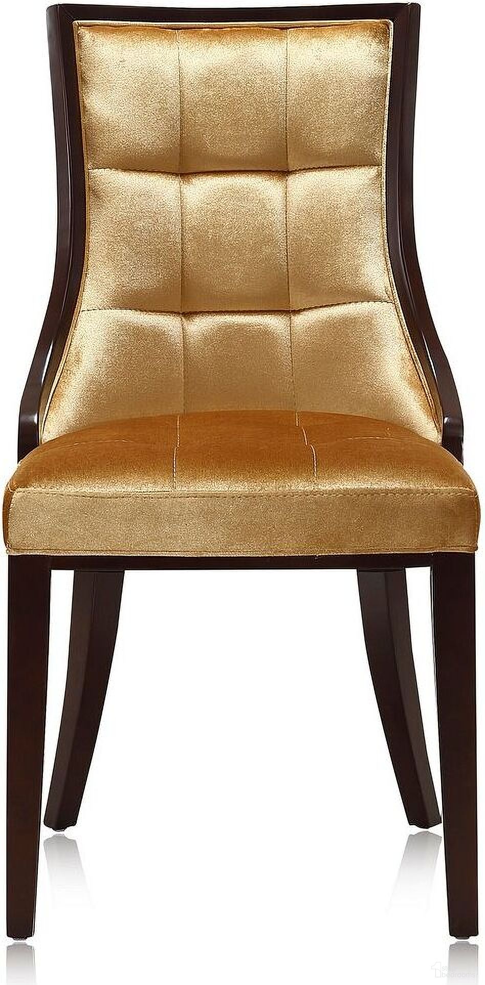 The appearance of Fifth Avenue Velvet Dining Chair (Set of 2) in Antique Gold and Walnut designed by Manhattan Comfort in the traditional interior design. This antique gold piece of furniture was selected by 1StopBedrooms from Fifth Avenue Collection to add a touch of cosiness and style into your home. Sku: DC008-AG. Material: Wood. Chair Type: Side Chair.