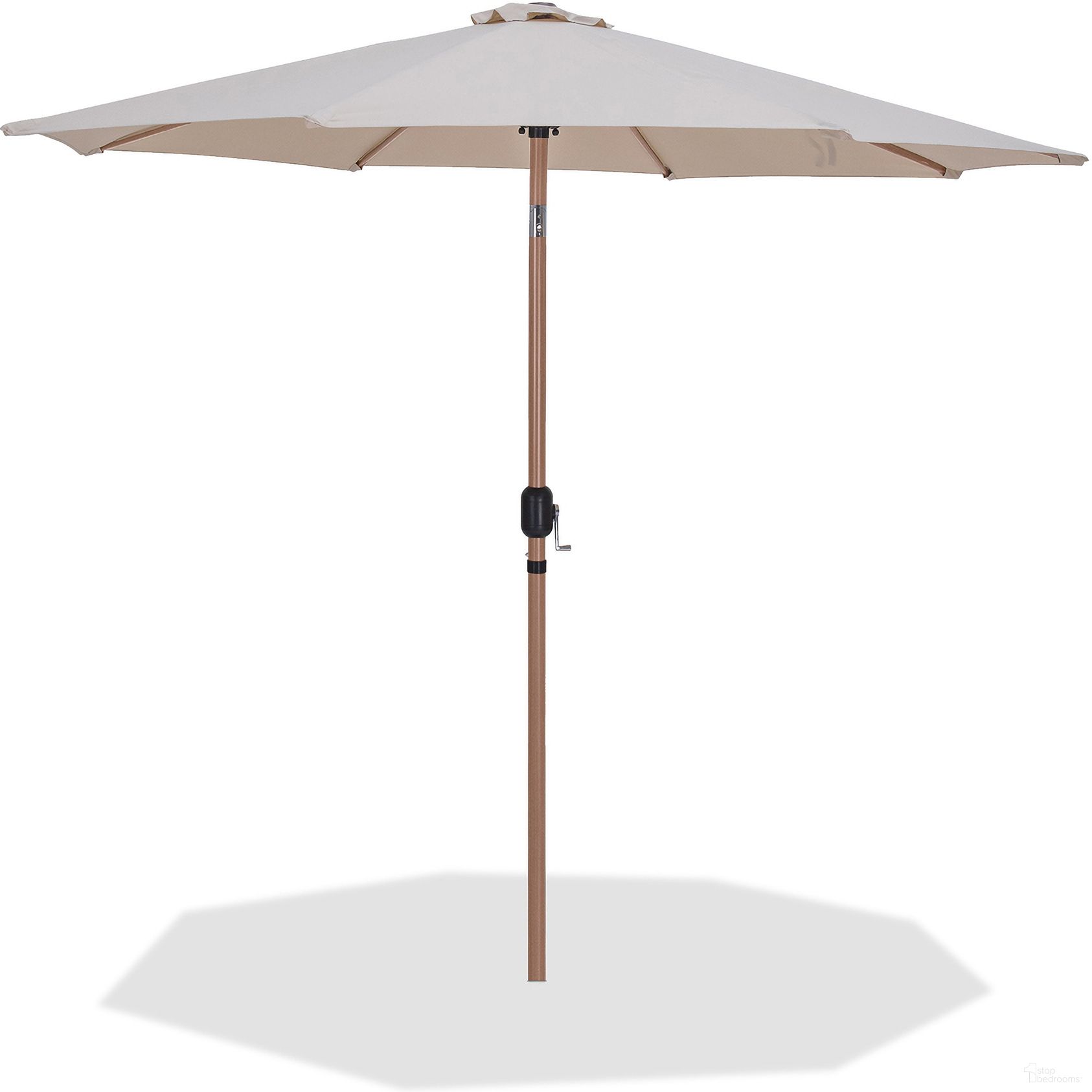 The appearance of Fiji Fabric Patio Umbrellas In Beige and Teak designed by Meridian in the modern / contemporary interior design. This teak and beige piece of furniture  was selected by 1StopBedrooms from Fiji Collection to add a touch of cosiness and style into your home. Sku: 55014Beige-U. Material: Polyester.