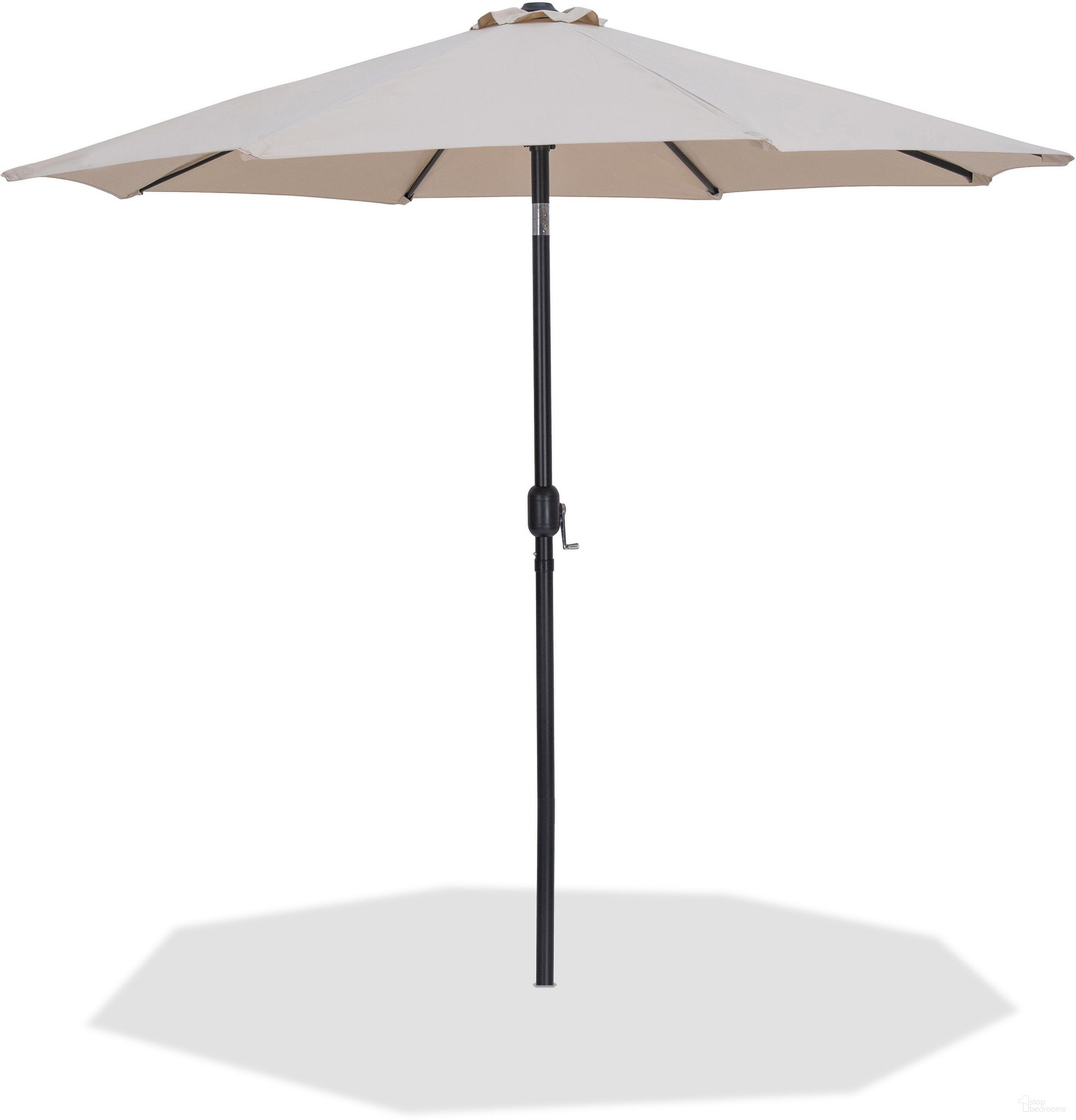The appearance of Fiji Fabric Patio Umbrellas In Beige and Matte Black designed by Meridian in the modern / contemporary interior design. This beige/matte black piece of furniture  was selected by 1StopBedrooms from Fiji Collection to add a touch of cosiness and style into your home. Sku: 55016Beige-U. Material: Polyester.