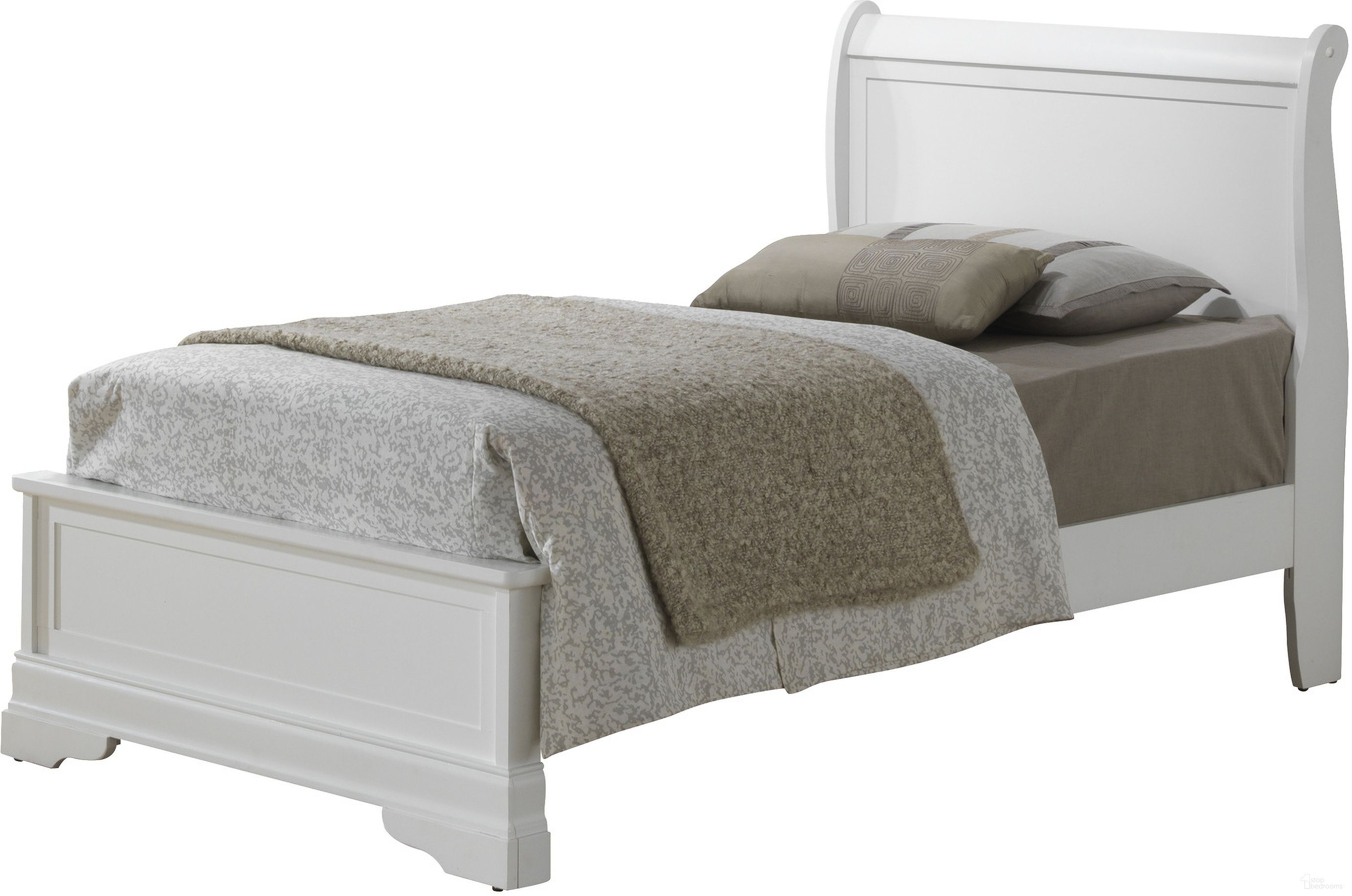 The appearance of Glory Furniture G3190 Twin Low Profile Bed in White designed by Glory in the traditional interior design. This white piece of furniture was selected by 1StopBedrooms from G3190 Collection to add a touch of cosiness and style into your home. Sku: G3190E-TB3 Box 1;G3190E-TB3 Box 2;G3190E-TB3 Box 3. Bed Type: Sleigh Bed. Material: Wood. Bed Size: Twin.