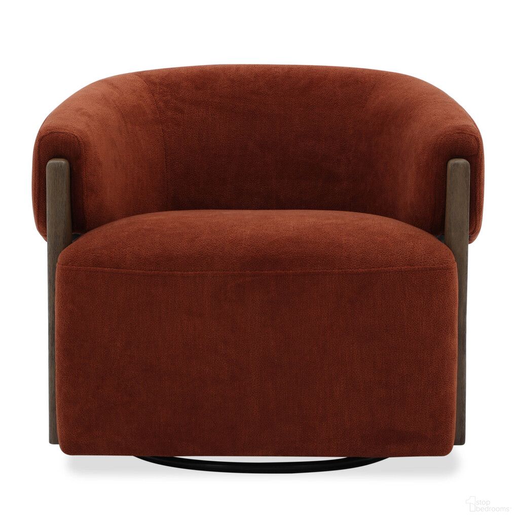 Finley Swivel Accent Chair In Island Rust