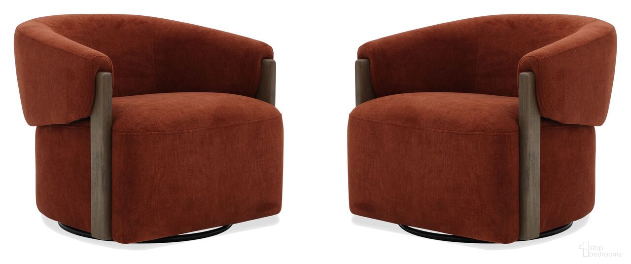 Finley Swivel Accent Chair Set of 2 In Island Rust