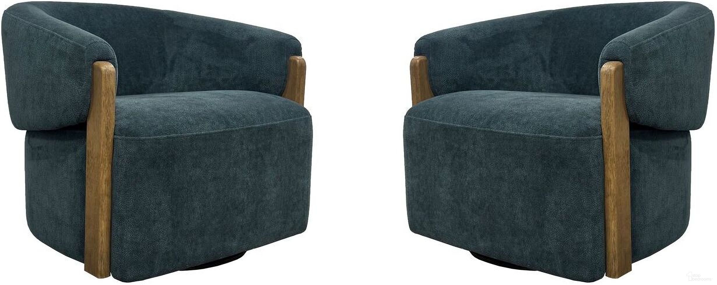 The appearance of Finley Swivel Accent Chair Set of 2 In Island Teal designed by Parker House in the transitional interior design. This island teal piece of furniture was selected by 1StopBedrooms from Finley Collection to add a touch of cosiness and style into your home. Sku: SFIN#912S-ISTE;SFIN#912S-ISTE. Material: Polyester.