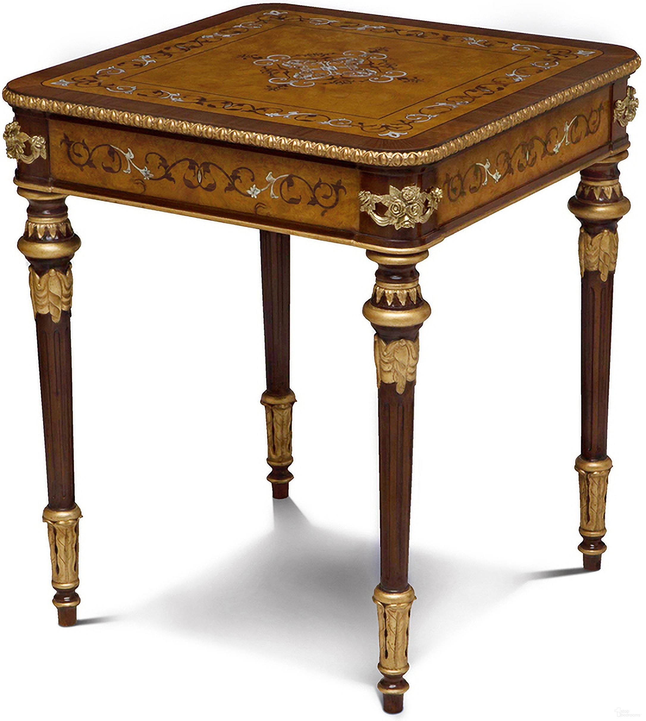 The appearance of Finneas End Table In Brown and Gold designed by Maitland-Smith in the modern / contemporary interior design. This brown/gold piece of furniture was selected by 1StopBedrooms from Maitland Smith Collection to add a touch of cosiness and style into your home. Sku: 89-1014. Material: Burl Veneer.