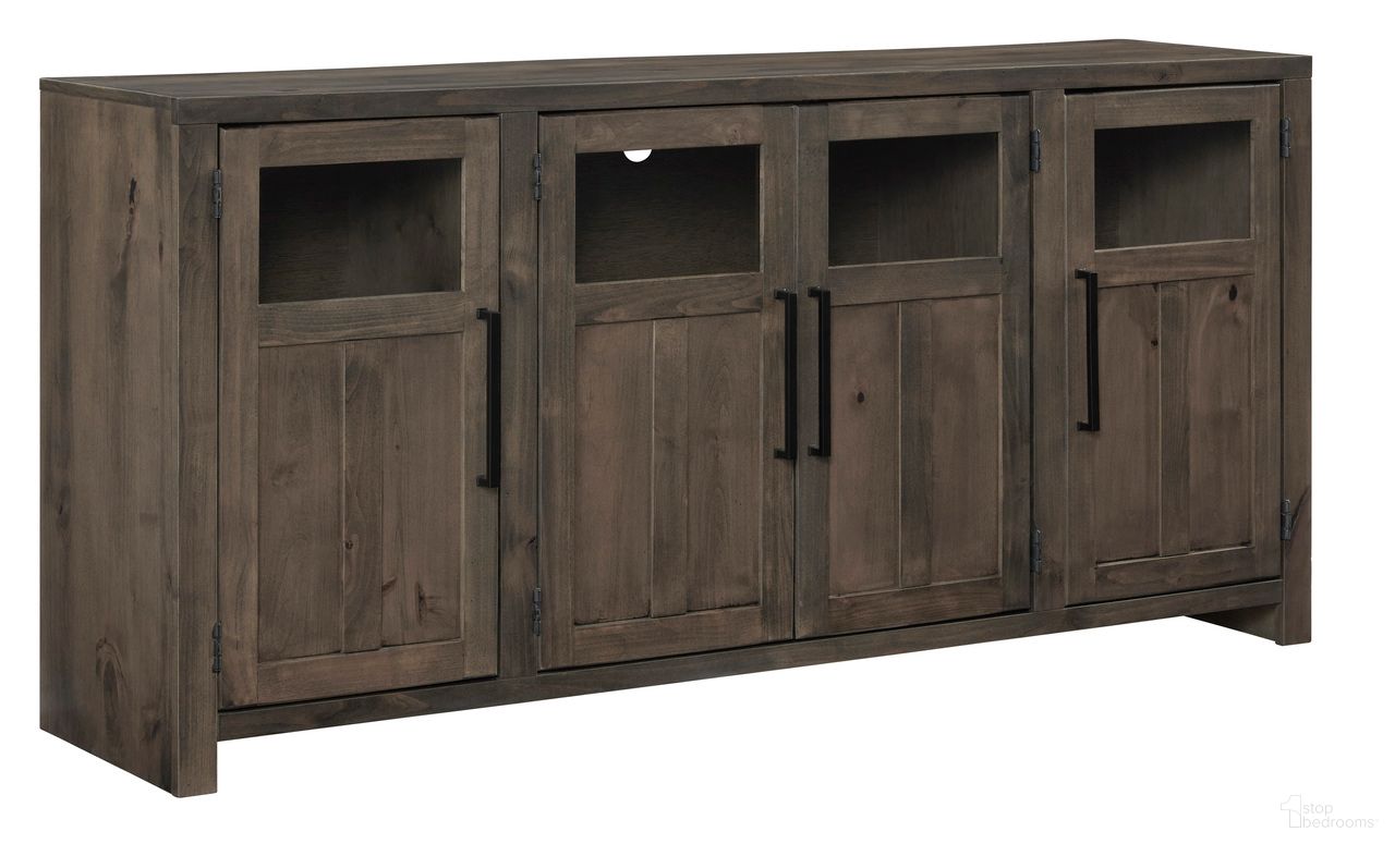 The appearance of Finnegan 68 Inch Console with 4 Doors In Sandy Brown designed by Aspenhome in the country / farmhouse interior design. This sand brown piece of furniture  was selected by 1StopBedrooms from Finnegan Collection to add a touch of cosiness and style into your home. Sku: DTT1242-SBR. Material: Wood.