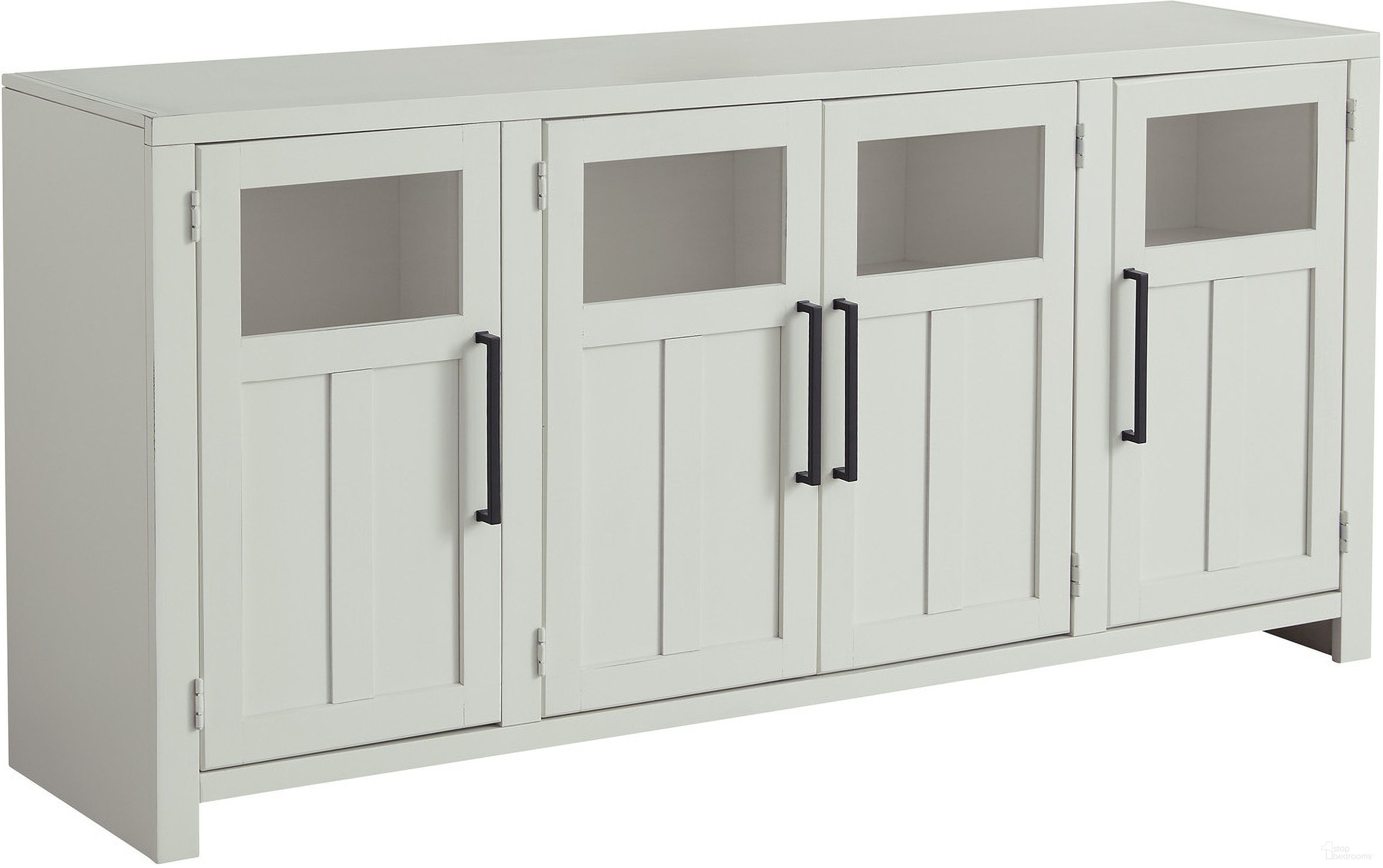 The appearance of Finnegan 68 Inch Console with 4 Doors In White designed by Aspenhome in the country / farmhouse interior design. This white piece of furniture  was selected by 1StopBedrooms from Finnegan Collection to add a touch of cosiness and style into your home. Sku: MTT1242-WHI. Material: Wood.