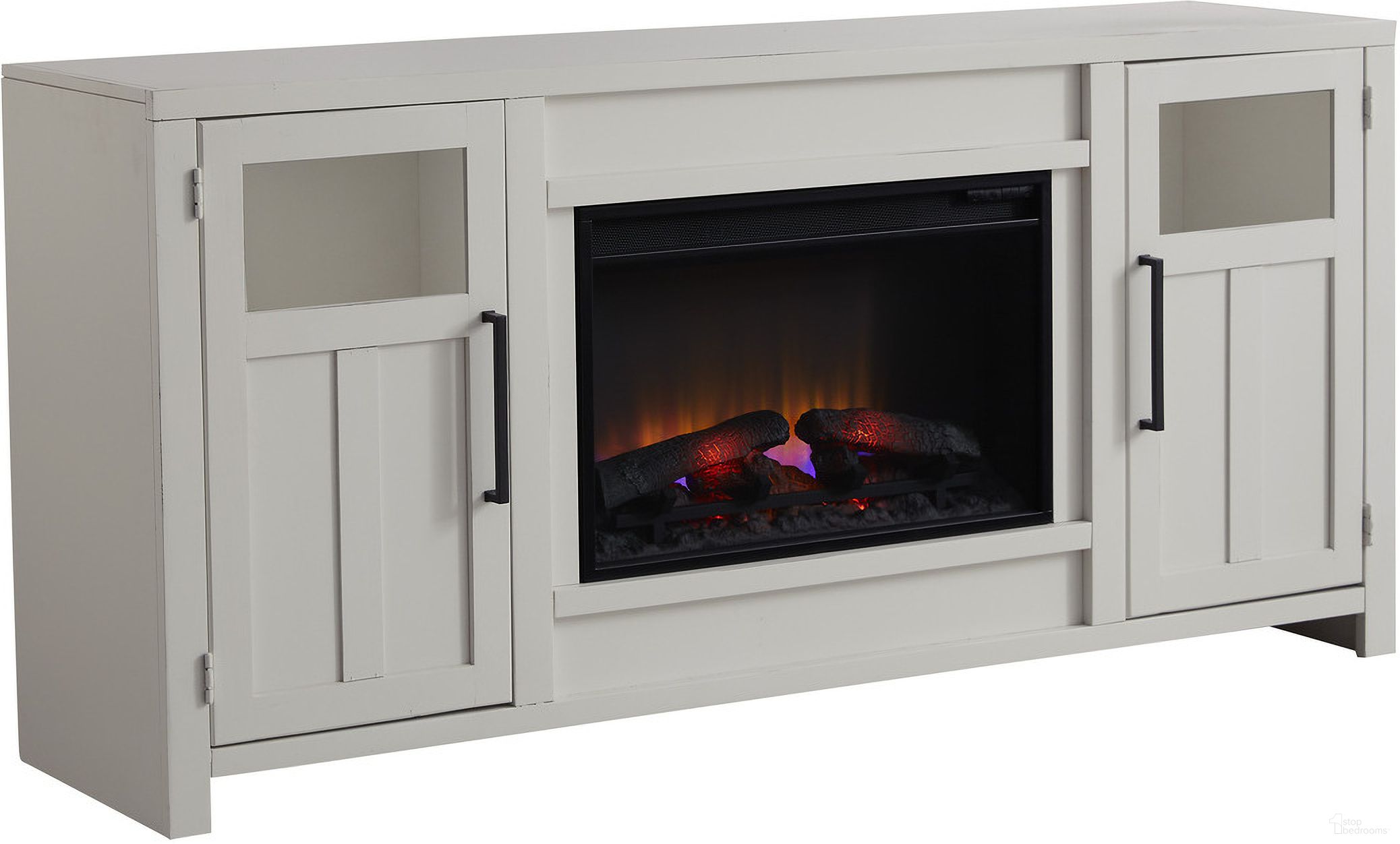 The appearance of Finnegan 68 Inch Fireplace Console In White designed by Aspenhome in the country / farmhouse interior design. This white piece of furniture  was selected by 1StopBedrooms from Finnegan Collection to add a touch of cosiness and style into your home. Sku: MTT1942-WHI. Material: Wood.