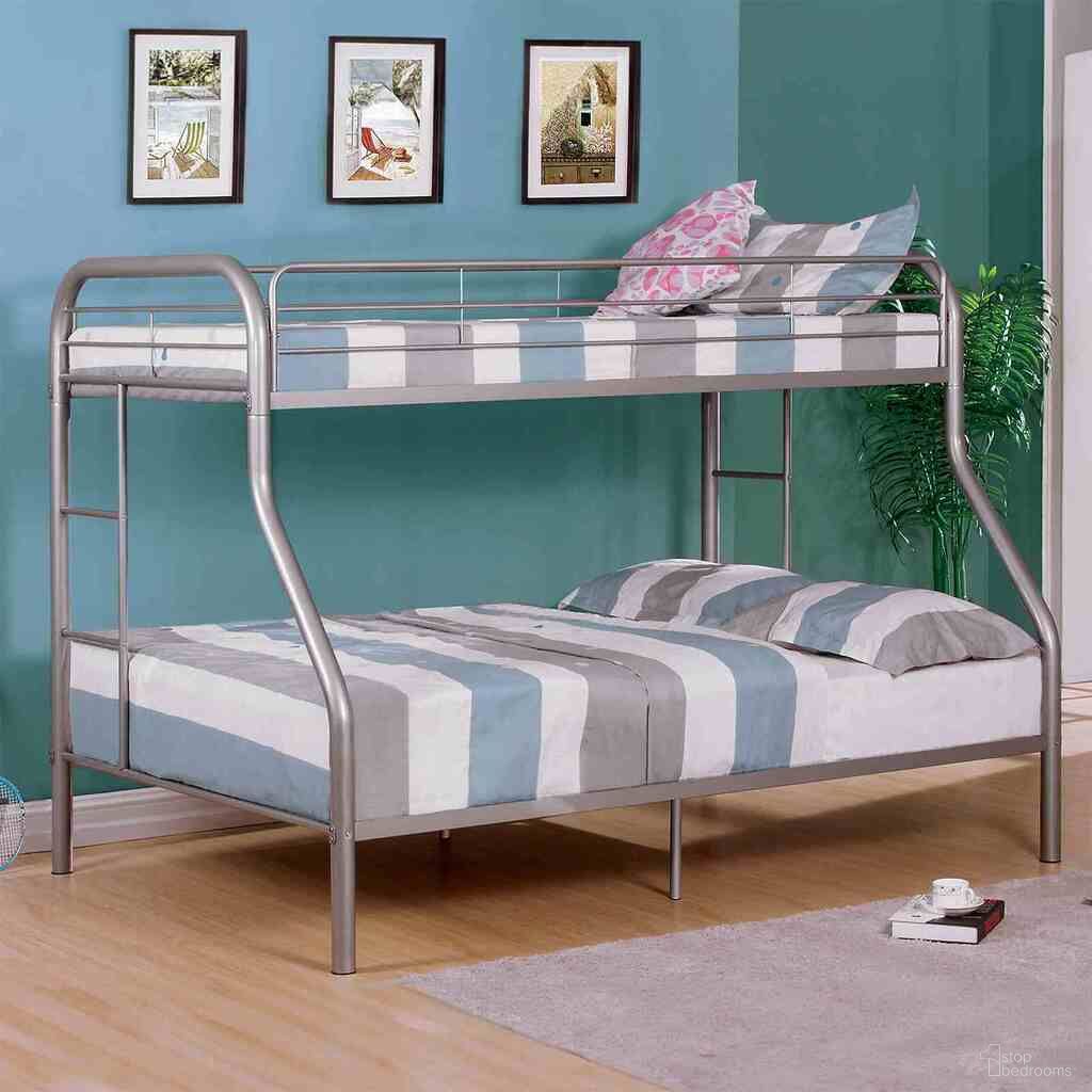 The appearance of Finnerty Twin Over Full Bunk Bed In Silver designed by Furniture of America in the modern / contemporary interior design. This silver piece of furniture was selected by 1StopBedrooms from Finnerty Collection to add a touch of cosiness and style into your home. Sku: CM-BK1032SV-TF-1;CM-BK1032SV-TF-2. Bed Type: Bunk Bed. Material: Metal. Bed Size: Twin Over Full.