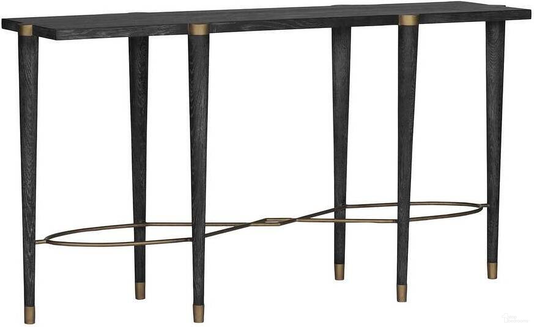 The appearance of Fiona Console In Black Cerused Oak and Antique Brass designed by Gabby in the transitional interior design. This black cerused oak/antique brass piece of furniture was selected by 1StopBedrooms from Fiona Collection to add a touch of cosiness and style into your home. Sku: SCH-250055. Material: Oak.
