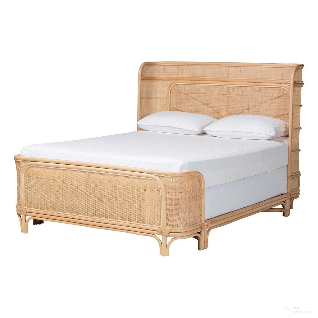 The appearance of Fiore Handwoven Rattan Queen Bed Frame In Natural designed by Baxton Studio in the bohemian interior design. This natural piece of furniture was selected by 1StopBedrooms from Fiore Collection to add a touch of cosiness and style into your home. Sku: Fiore-Natural/Rattan-Queen. Material: Natural Rattan. Bed Size: Queen.