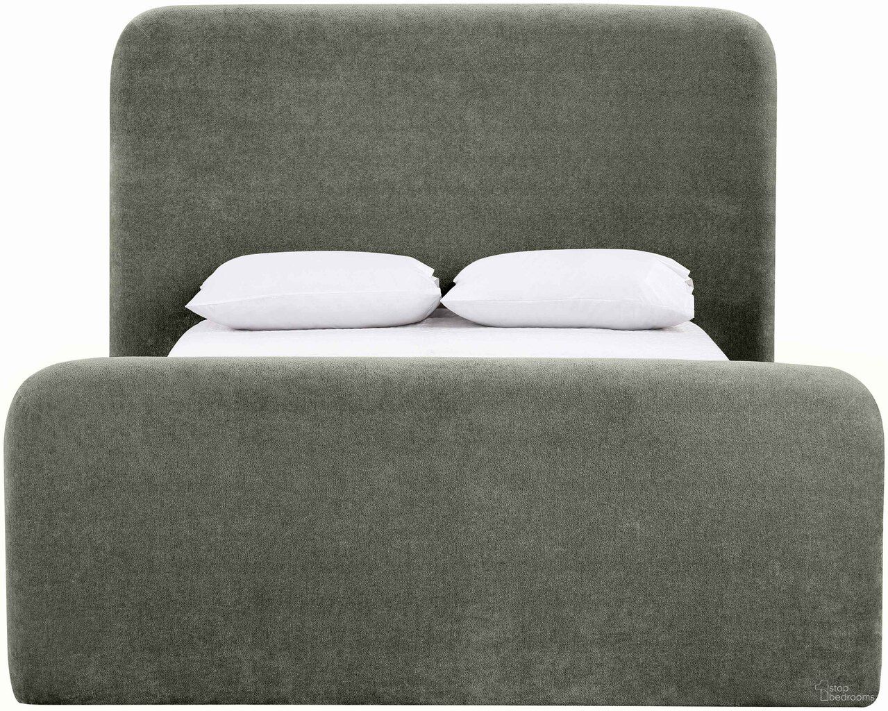 The appearance of Fira Chenille Fabric Upholstered King Bed In Green designed by Meridian in the modern / contemporary interior design. This green piece of furniture was selected by 1StopBedrooms from Fira Collection to add a touch of cosiness and style into your home. Sku: B1222Green-K Box 1/2 (Headboard / Footboard / Centered Support Legs / Slats);B1222Green-K Box 2/2 (Side Rails / Center Rail). Bed Size: King. Material: Chenille. Bed Type: Upholstered Bed.