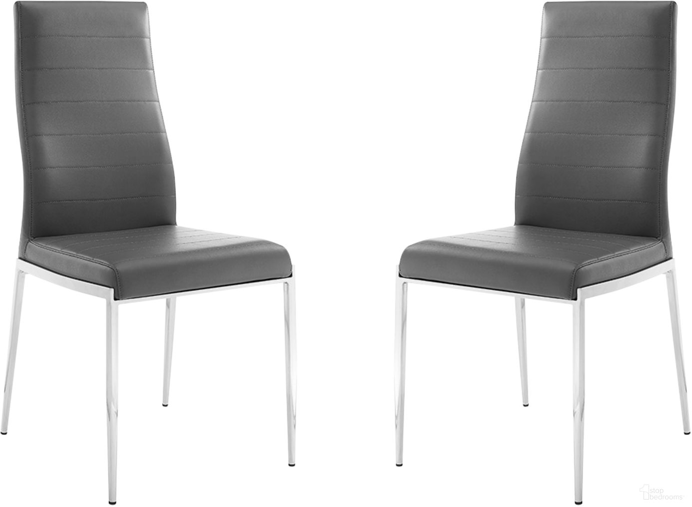 The appearance of Firenze PU Leather Dining Chair Set of 2 In Gray designed by Casabianca Home in the modern / contemporary interior design. This gray piece of furniture was selected by 1StopBedrooms from Firenze Collection to add a touch of cosiness and style into your home. Sku: CB-511GR-SET2. Material: PU. Chair Type: Side Chair.