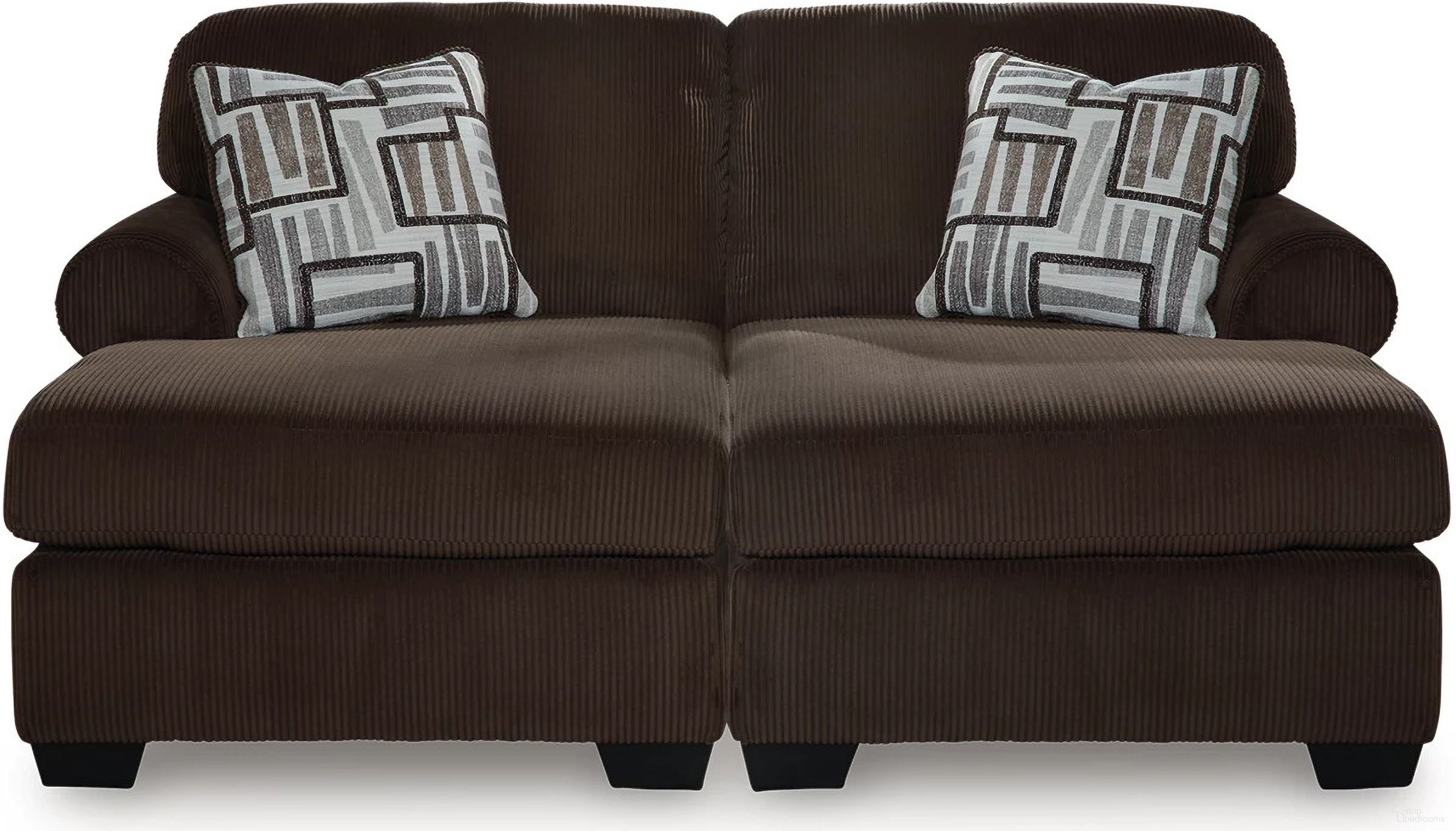 The appearance of Firescrest 2-Piece Super Chaise In Chocolate designed by Signature Design by Ashley in the modern / contemporary interior design. This chocolate piece of furniture was selected by 1StopBedrooms from Firescrest Collection to add a touch of cosiness and style into your home. Sku: NC3560316;NC3560317. Material: Polyester.