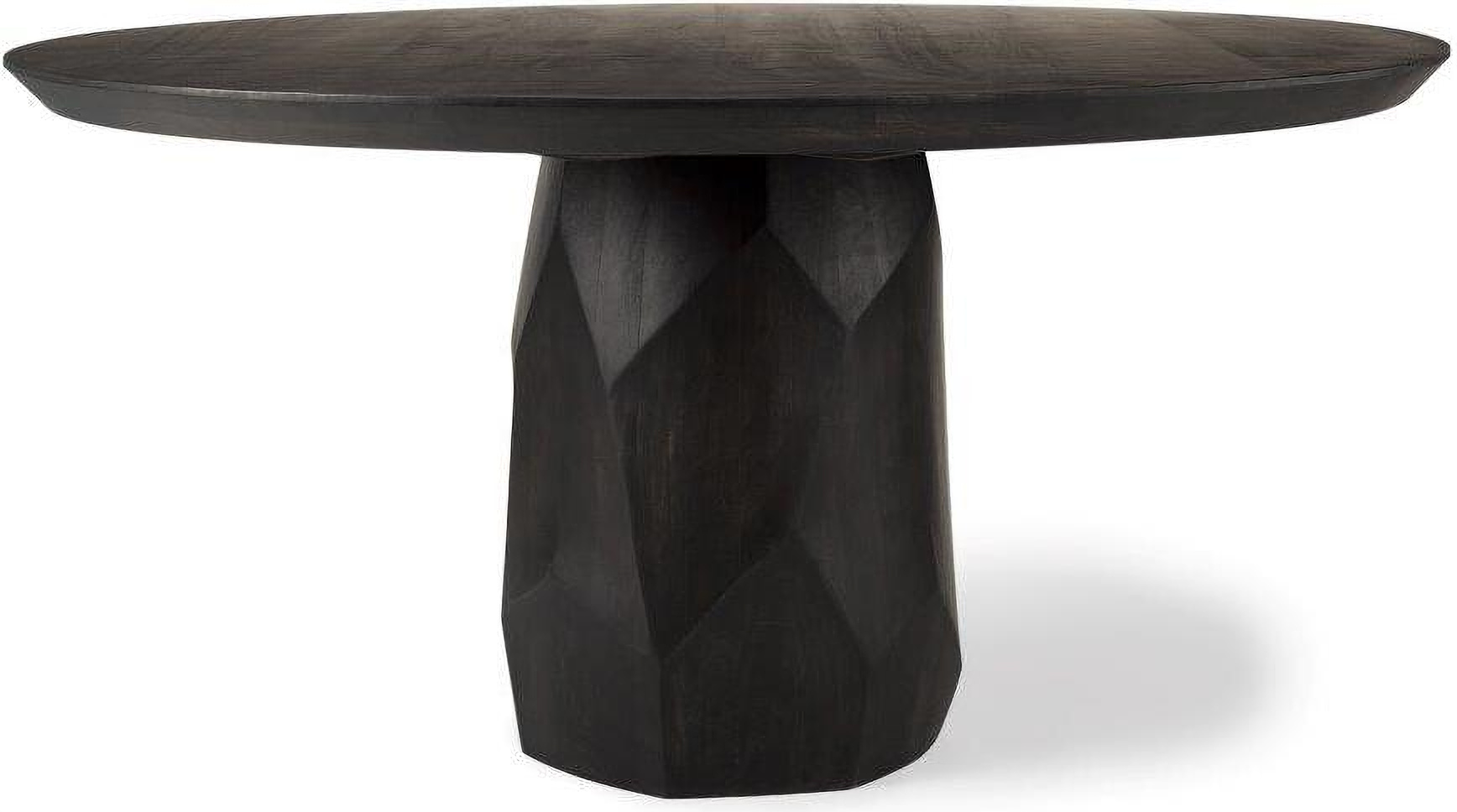 Fitzgerald 60 Inch Round Brown Solid Wood Top And Base Dining Table by