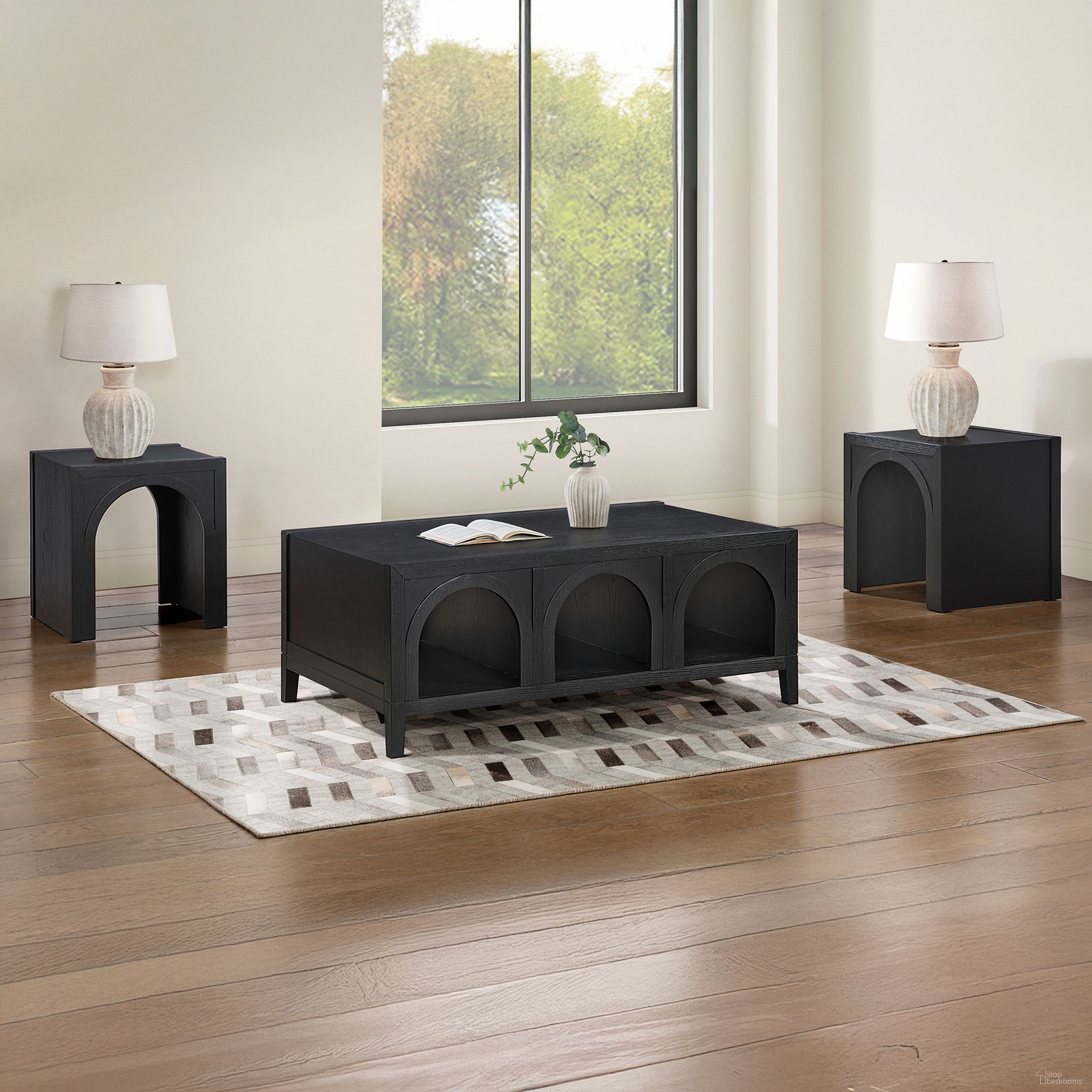 Fitzgerald Occasional Table Set In Black