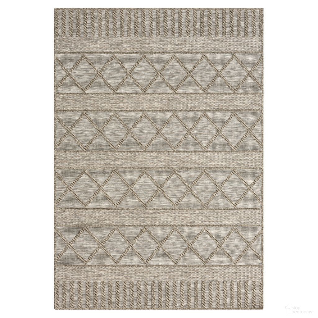 Fjord 2' x 3' Oslo Diamond Indoor Outdoor Area Rug In Tan and Brown