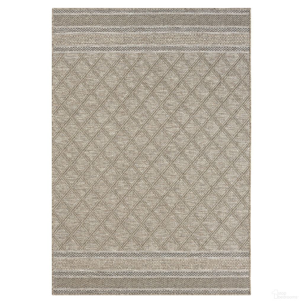 Fjord 2' x 3' Oslo Geometric Indoor Outdoor Area Rug In Tan and Brown