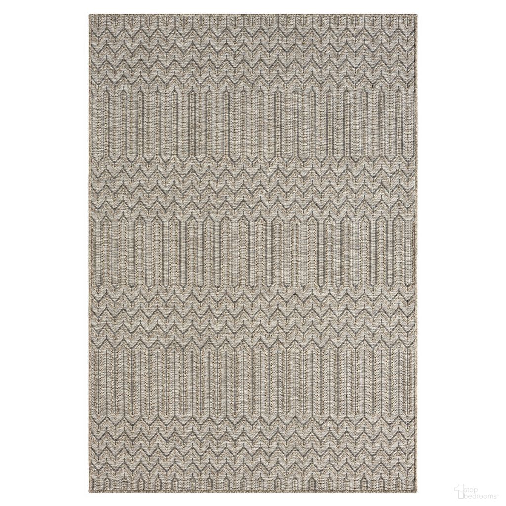 Fjord 5' x 7' Oslo Chevron Indoor Outdoor Area Rug In Tan and Brown