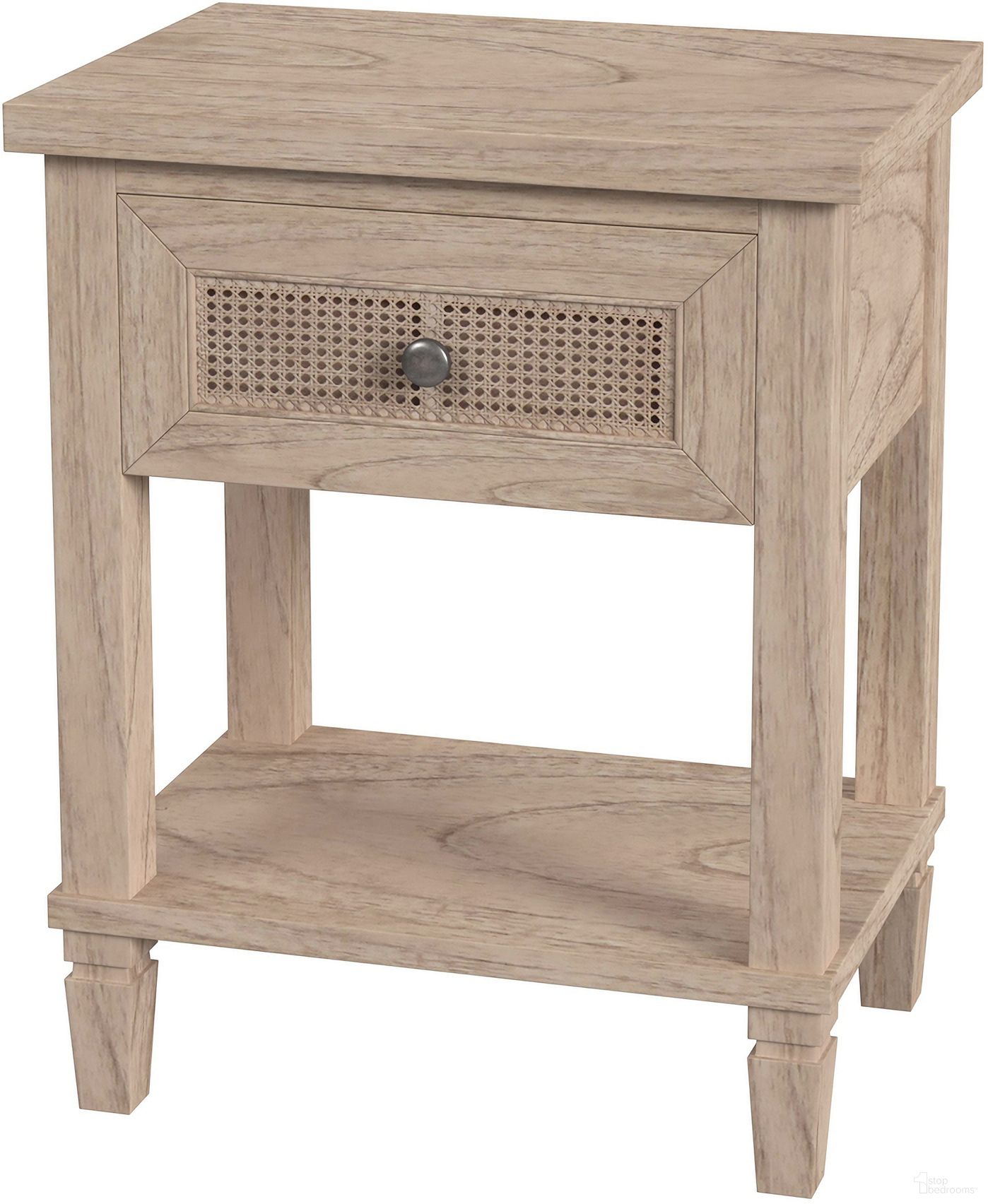 The appearance of Flagstaff 20 Inch 1 Drawer Cane Nightstand In Natural designed by Butler Specialty Company in the traditional interior design. This natural piece of furniture was selected by 1StopBedrooms from Flagstaff Collection to add a touch of cosiness and style into your home. Sku: 5758449. Material: Wood.