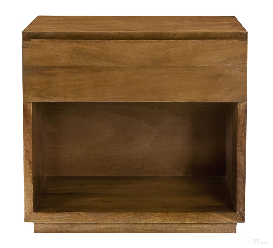 The appearance of Flagstaff 1-Drawer Nightstand In Spice Tan designed by Moti in the modern / contemporary interior design. This spice tan piece of furniture was selected by 1StopBedrooms from Flagstaff Collection to add a touch of cosiness and style into your home. Sku: 77014023. Material: Solid Wood.
