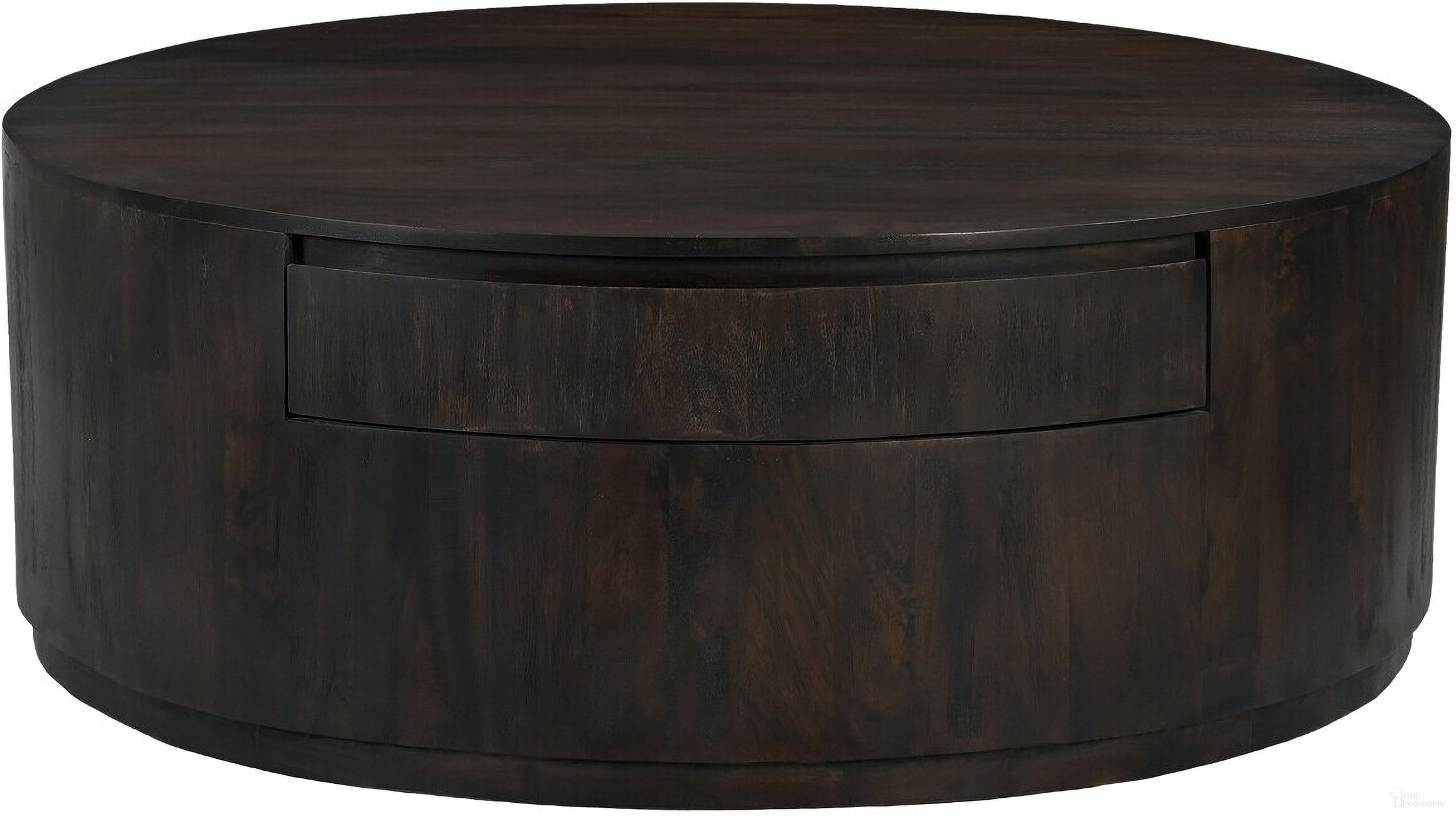 The appearance of Flagstaff 48 Inch Round Cocktail Table with 2-Drawers In Barista Brown designed by Moti in the modern / contemporary interior design. This barista brown piece of furniture was selected by 1StopBedrooms from Flagstaff Collection to add a touch of cosiness and style into your home. Sku: 77003025. Material: Mango Wood.