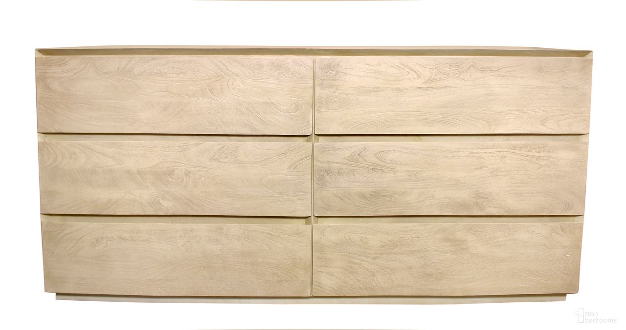 The appearance of Flagstaff 72 Inch 6-Drawer Dresser In Natural and Stone designed by Moti in the modern / contemporary interior design. This natural and stone piece of furniture  was selected by 1StopBedrooms from Flagstaff Collection to add a touch of cosiness and style into your home. Sku: 77016001. Material: Wood.