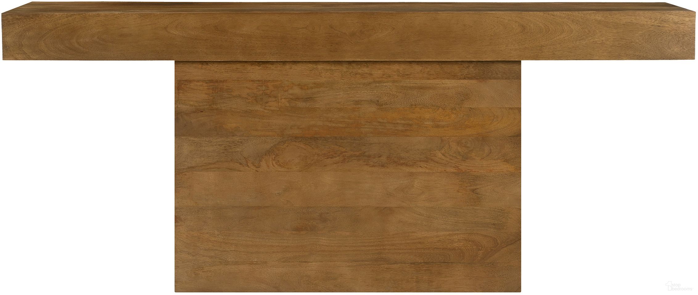 The appearance of Flagstaff Console Table In Spice Tan designed by Moti in the modern / contemporary interior design. This spice tan piece of furniture was selected by 1StopBedrooms from Flagstaff Collection to add a touch of cosiness and style into your home. Sku: 77005020. Material: Solid Wood.
