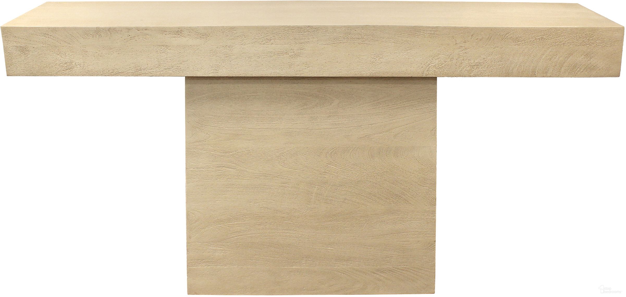 The appearance of Flagstaff Console Table In Stone Natural designed by Moti in the modern / contemporary interior design. This natural stone piece of furniture was selected by 1StopBedrooms from Flagstaff Collection to add a touch of cosiness and style into your home. Sku: 77005001A. Material: Mango Wood.