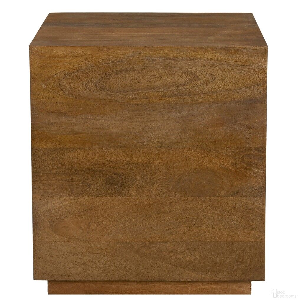 The appearance of Flagstaff Square Side Table In Spice Tan designed by Moti in the modern / contemporary interior design. This spice tan piece of furniture was selected by 1StopBedrooms from Flagstaff Collection to add a touch of cosiness and style into your home. Sku: 77004020. Material: Solid Wood.