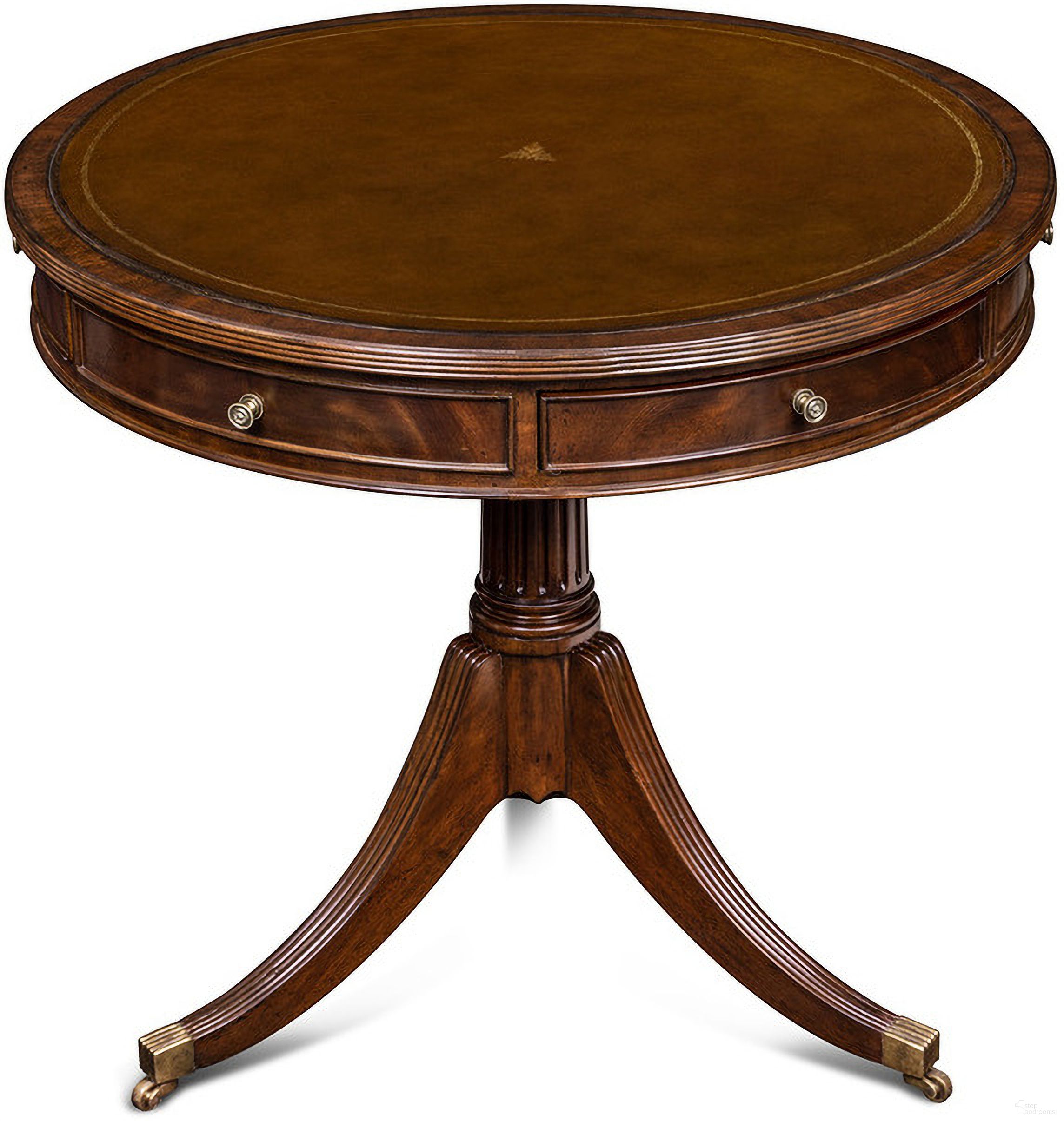 The appearance of Flank Occasional Table In Mahogany/Brown/Brass designed by Maitland-Smith in the modern / contemporary interior design. This mahogany/brown/brass piece of furniture  was selected by 1StopBedrooms from Maitland Smith Collection to add a touch of cosiness and style into your home. Sku: 89-1001-B;89-1001-T. Material: Mahogany.
