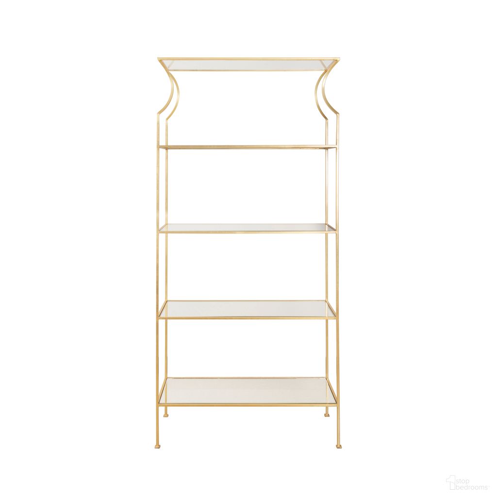 The appearance of Flared Top Etagere In Gold designed by Worlds Away in the interior design. This gold piece of furniture was selected by 1StopBedrooms from to add a touch of cosiness and style into your home. Sku: DOROTHY G.